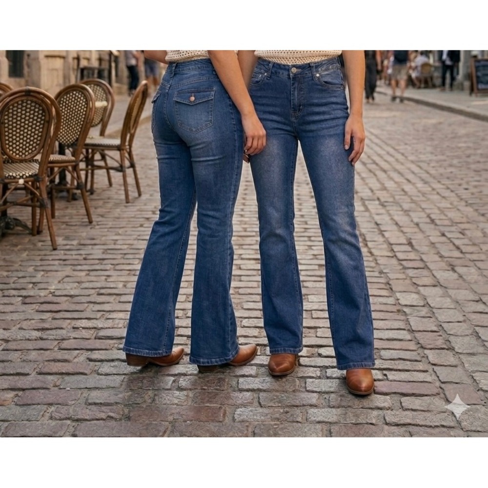 Carbon Womens High Rise Flare Jeans Medium Wash Blue Size 3 Retro Wide Leg - Picture 1 of 9